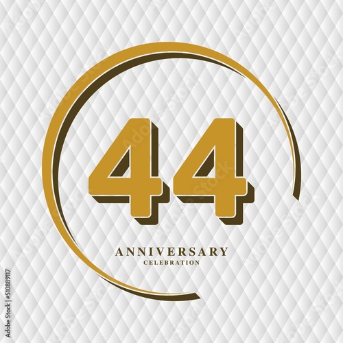 44 Years Anniversary Celebration Vector Template Design Illustration
