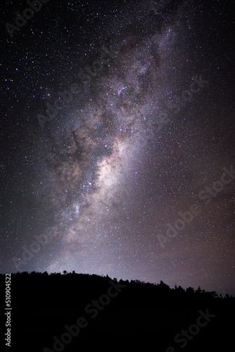 Milky way over the mountain forest