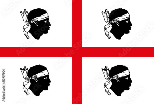 Sardinia flag, italian region, vector illustration