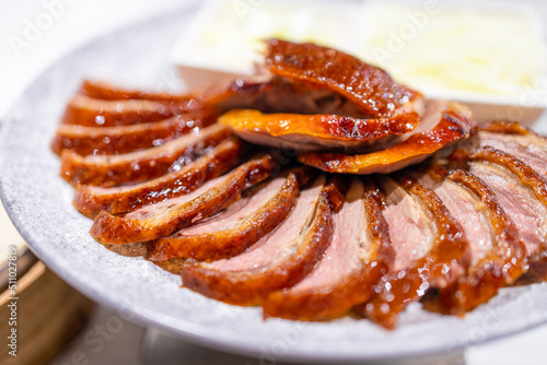 Roasted peking duck with sauce