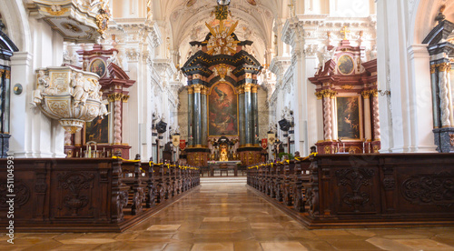Innenansicht Schönenbergkirche am Schönenberg nahe Ellwangen (Jagst) in Baden-Württemberg