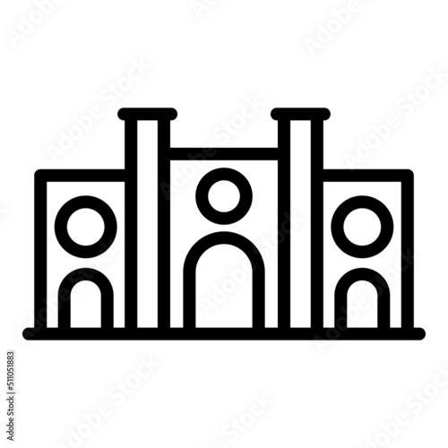 Architecture landmark icon outline vector. Monument building. Tower culture