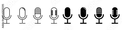 Microphone icon vector set. audio illustration sign collection. mic symbol.