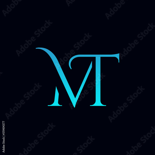 Modern letter MT logo illustration design