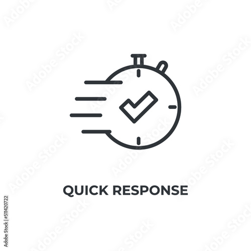 quick response line icon. linear style sign for mobile concept and web design. Outline vector icon. Symbol, logo illustration. Vector graphics