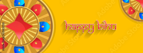 Happy Bihu Assam New Year Greeting Card, Banner Design