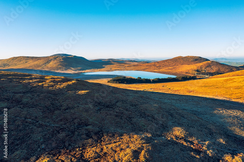  Aerial view of winter morning in Mourne Mountains area, Northern Ireland