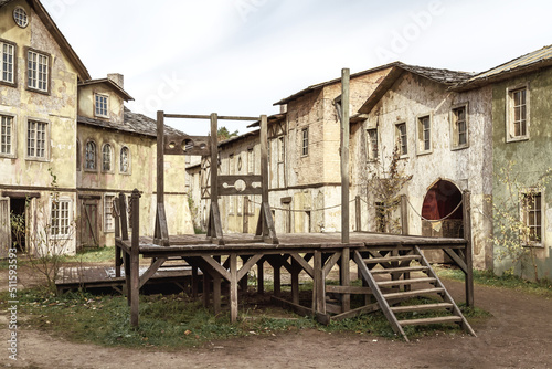 City square and scaffold for convicts