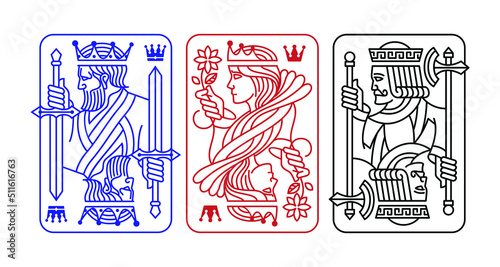 King, queen and jack Playing Card