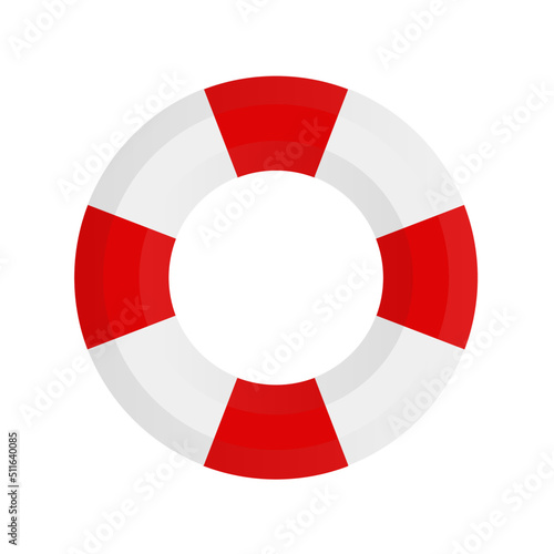 lifebouy swim ring logo icon vector Illustration in flat style