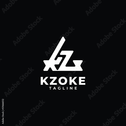 Triangle initials monogram logo with letter KZ, K and Z