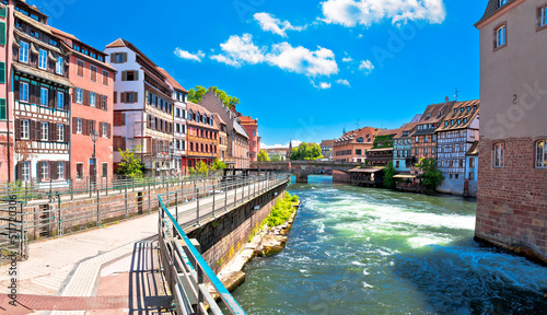 Town of Strasbourg canal and historic architecture in historic Little French quarters