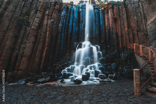 Waterfall on the basaltic prismas