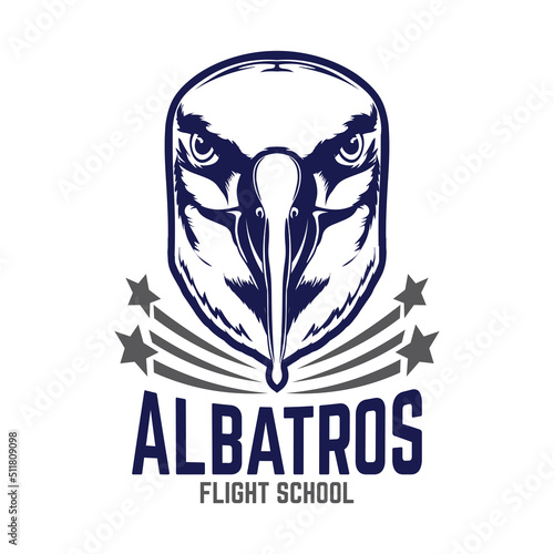 Albatros bird face vector illustration, perfect for Flight school logo and tshirt design