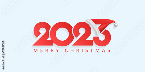 Merry Christmas 2023 with Santa Clause hat concept