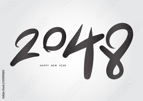 2048 year, happy new year 2048 vector, 2048 number design vector illustration, Black lettering number template