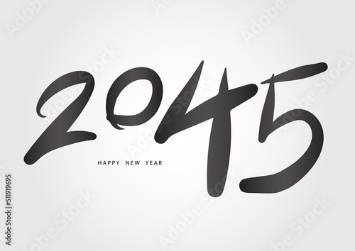 2045 year, happy new year 2045 vector, 2045 number design vector illustration, Black lettering number template