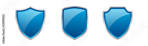 Vector blue 3d shield protections