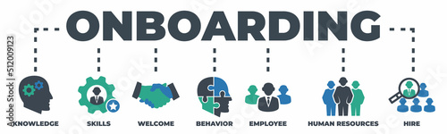 ONBOARDING Concept with icons and signs