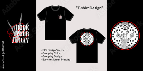 Rock your day metal hand bandana theme design vector for tshirt hoodie and merchandise