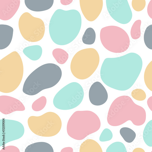 Abstract pastel spots on white background, seamless pattern