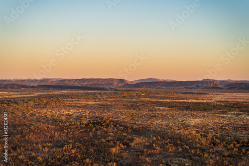 Aerial view of the landscape around Alice Springs, Central Australia.