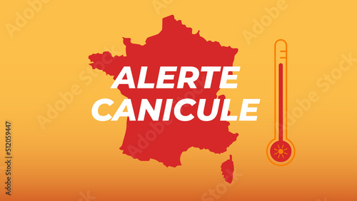 Alerte canicule France. Illustration, bannière vectorielle vigilance canicule. 