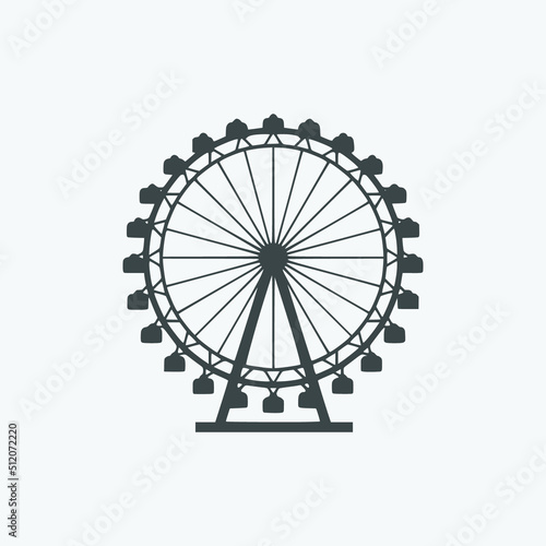 London eye icon. London eye vector symbol. Linear style sign for mobile concept and web design. London eye symbol illustration.