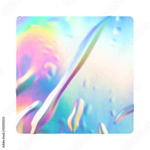 Rectangle Rainbow Foil Sticker Elements