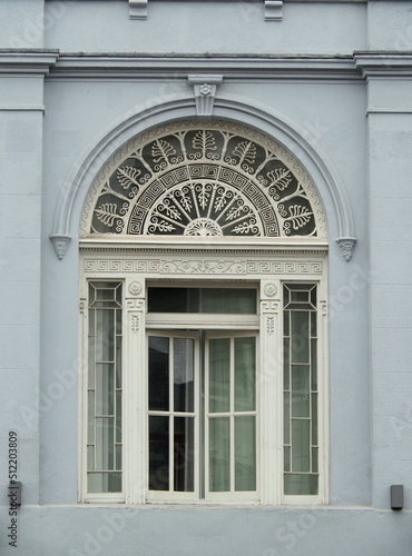 Transom window with ornaments.