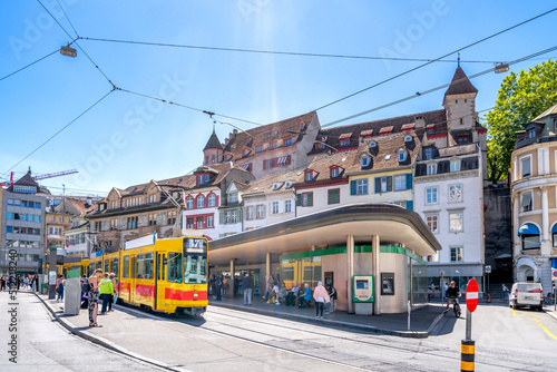 Strassenbahn am Barfüsserplatz, Basel, Schweiz 
