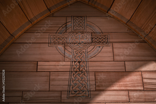 Cross Decoration on Presbyterian Church Building Exterior