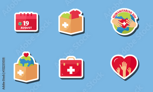 World Humanitarian Sticker Set Design