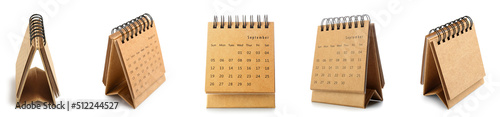 Set of stylish calendar on white background