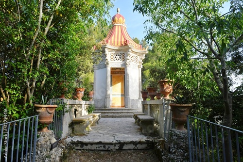 A small temple in the public park of an Italian village in the province of Lecce.