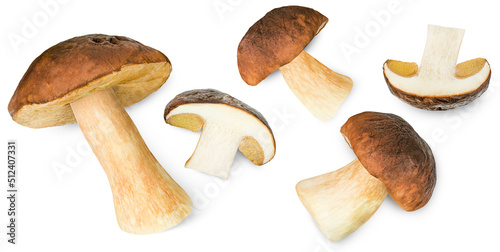 five cep isolated on white background, top view