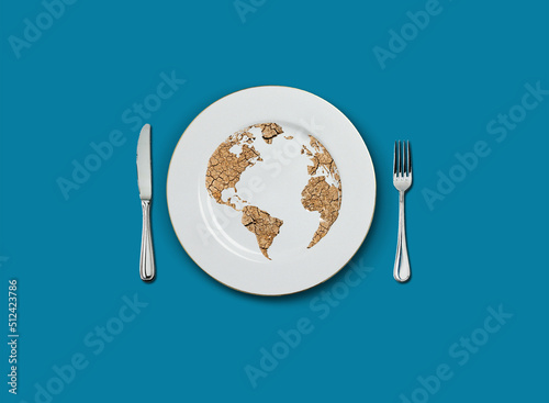 World food crisis concept background. Global food crisis for war and climate change.