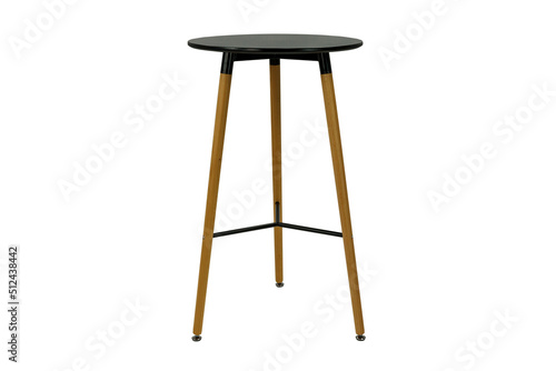 wooden, high round chair on a white background