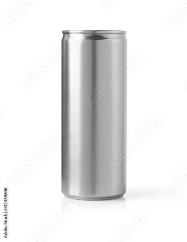 Aluminum can on white