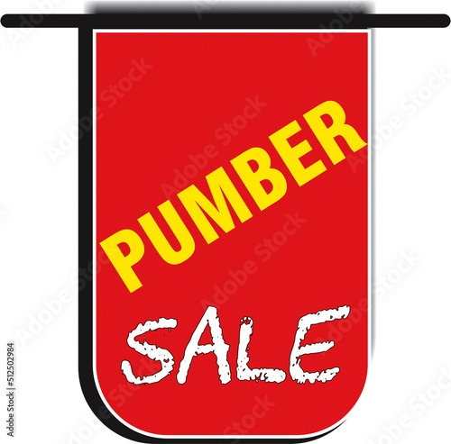 Bumper sale banner sticker with red banner on wall background vector illustration.