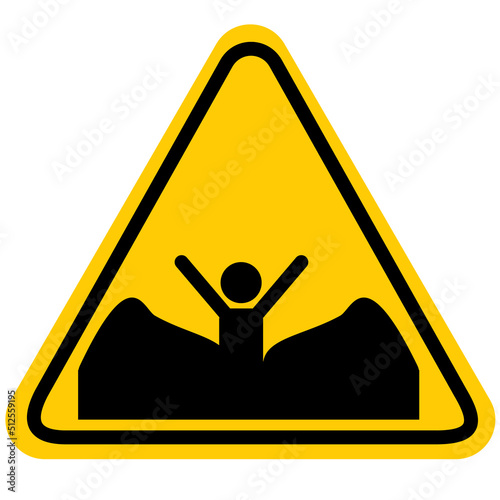 quicksand or mud warning sign on white background. Caution deadly sand symbol. flat style.