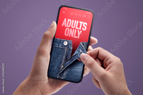 Woman using adult apps on smartphone