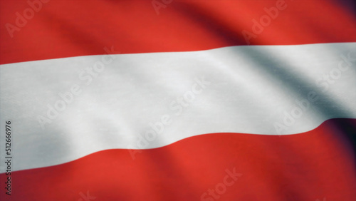 Close up of wavy flag of Austria. Flag of Australia background