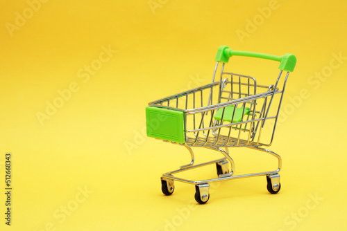 Shopping Cart On Yellow