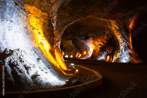 tuzluca salt mine tunnel. Famous travel destination in eastern anatolia, Turkey