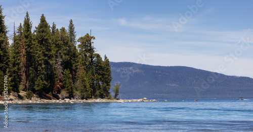 American Nature Landscape Background. Lake Tahoe, California, United States of America.