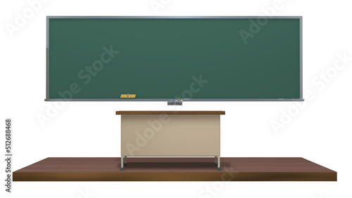 黒板と教壇を正面から見たイメージ