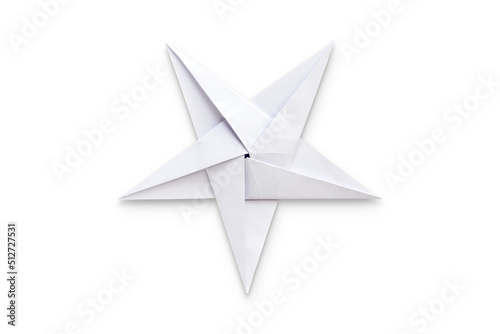 Paper star origami isolated on a white background