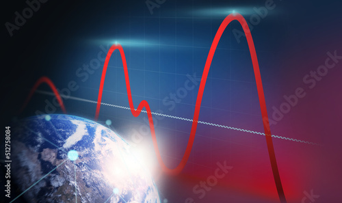 Market volatility - financial planning and financial markets, Market fluctuation and financial crisis safety concept as a volatile stock market with price volatility 3D illustration