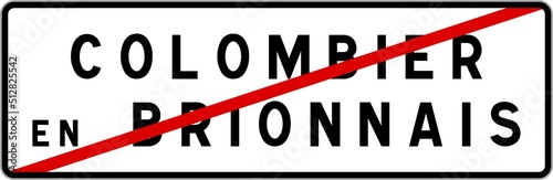 Panneau sortie ville agglomération Colombier-en-Brionnais / Town exit sign Colombier-en-Brionnais